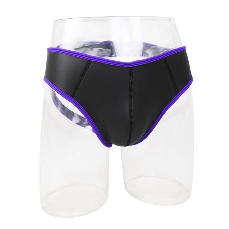 Pouch Boxer Pouch - Men Sexy PU Leather Triangle Briefs,