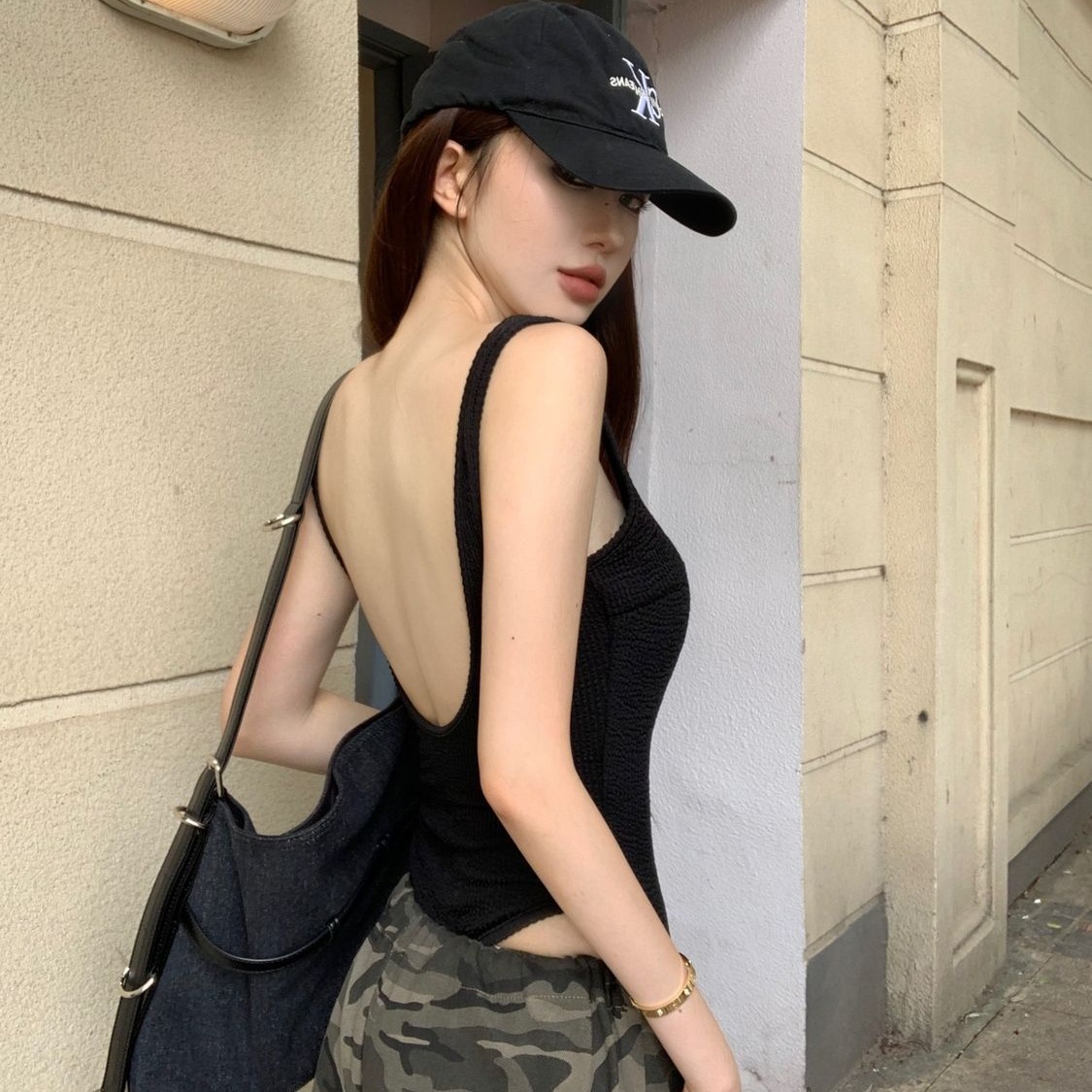 Black Strappy Bodysuit Sexy Ba - Suspender Tank Top recension och pris