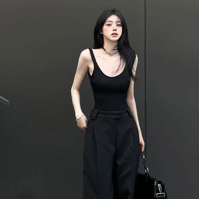 Black Strappy Bodysuit Sexy Ba - Suspender Tank Top recension och pris