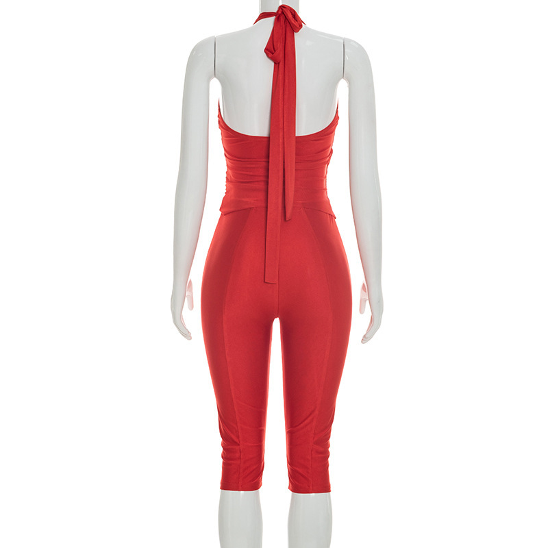 Slim 2 Piece Set Women Solid W - Suspender Tank Top recension och pris