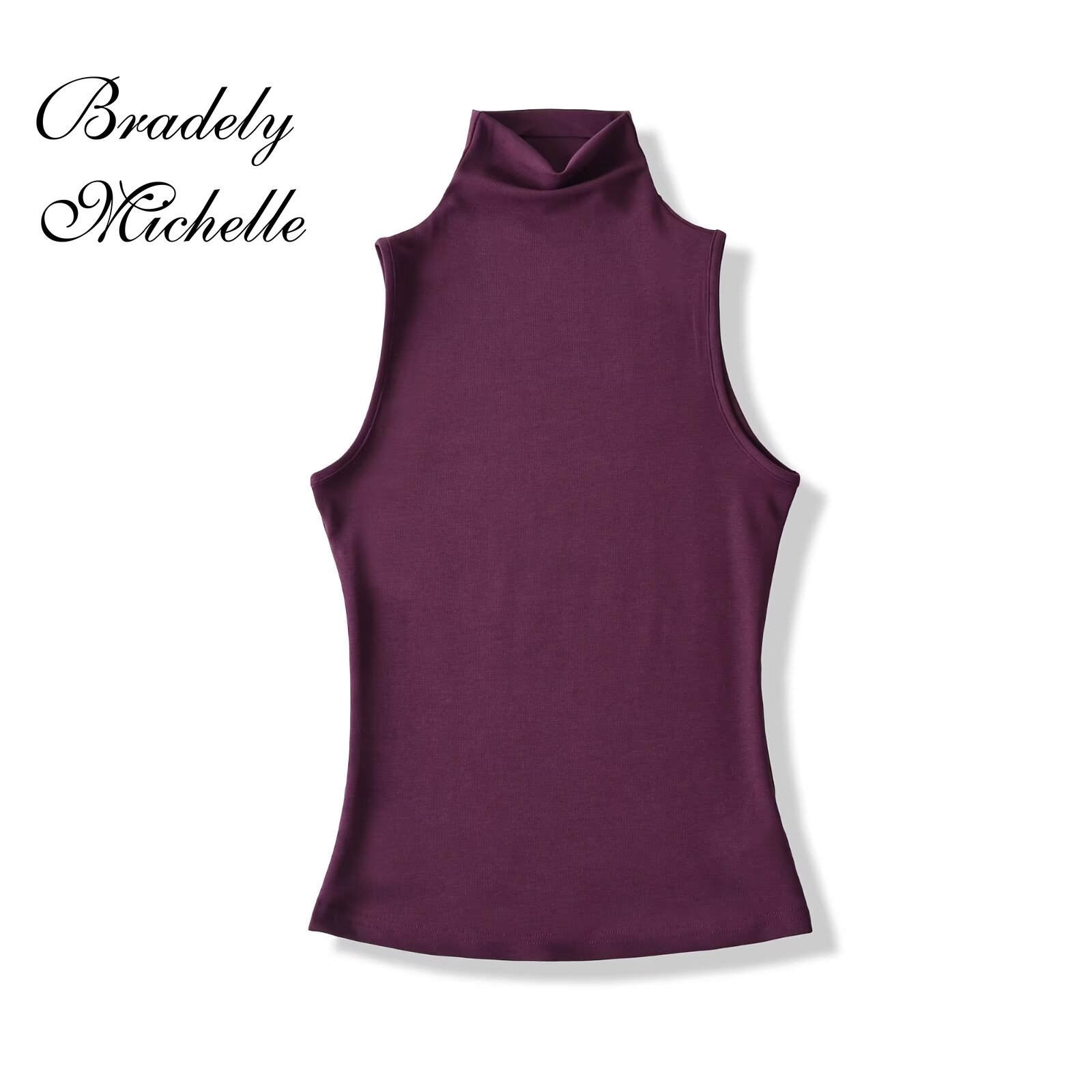 Women Sleeveless Turtleneck Ta - Tank Top Ribbed recension och pris