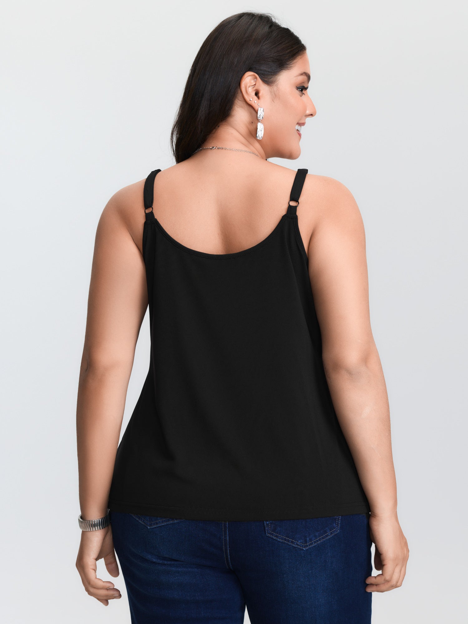 Plus‑size Black Knitted Camiso - Suspender Tank Top recension och pris
