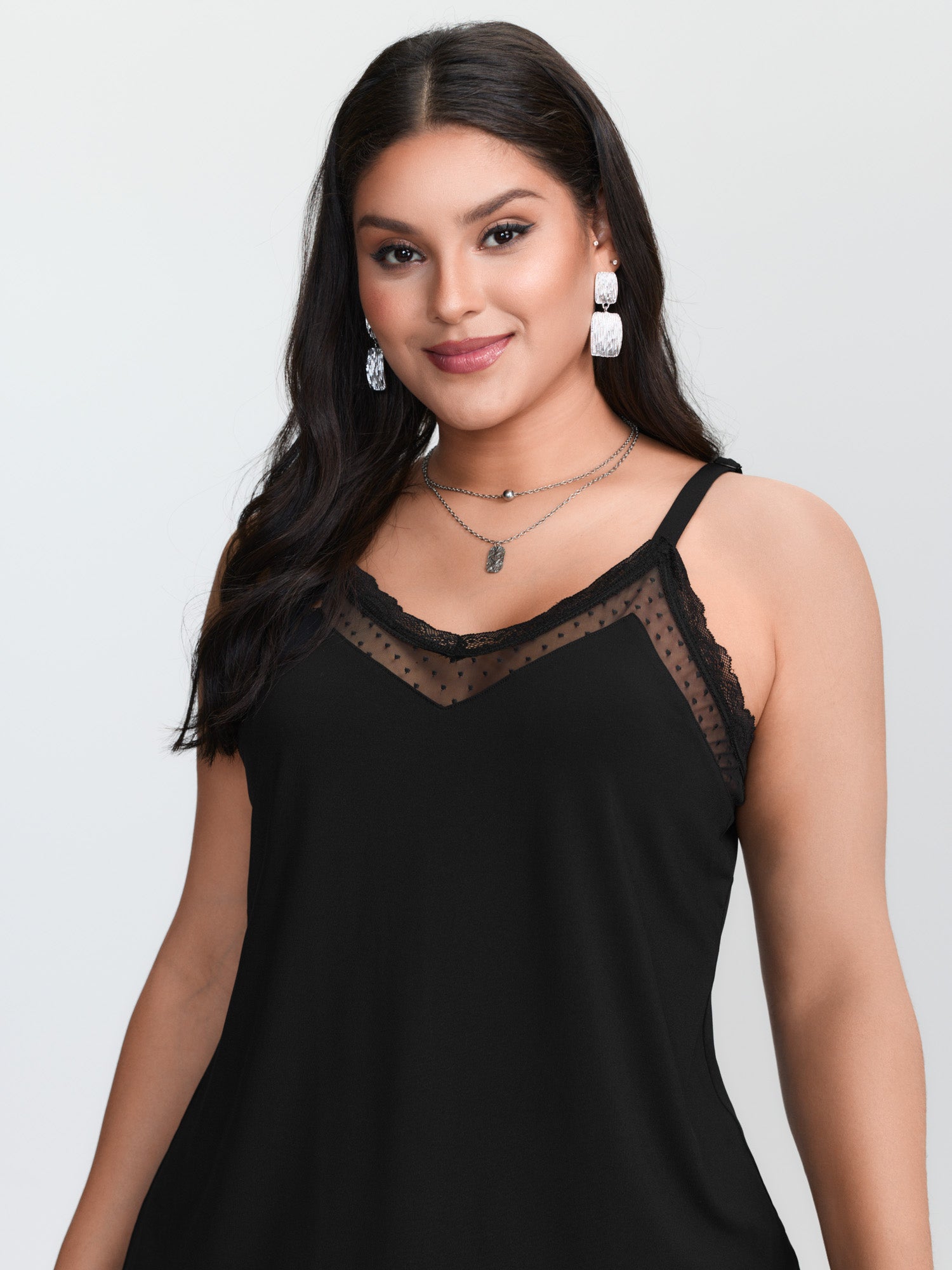 Plus‑size Black Knitted Camiso - Suspender Tank Top recension och pris