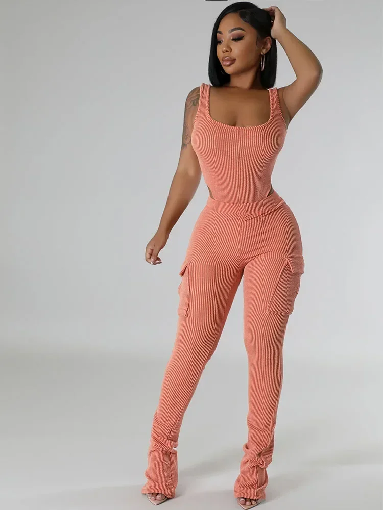Knitted Ribbed Two Piece Set f - Tank Top Ribbed recension och pris